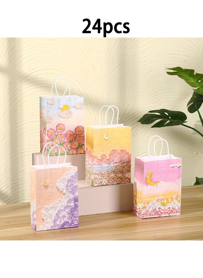 Zeemey 24 Pieces Party Favor Bags,Shopping Bag,Party Bags For Kids, supplies Snack candy Gift Bag Food Bags,Double-Sided Bags For Birthday Wedding Celebrations Party Favors 21*15*8  - Image 1