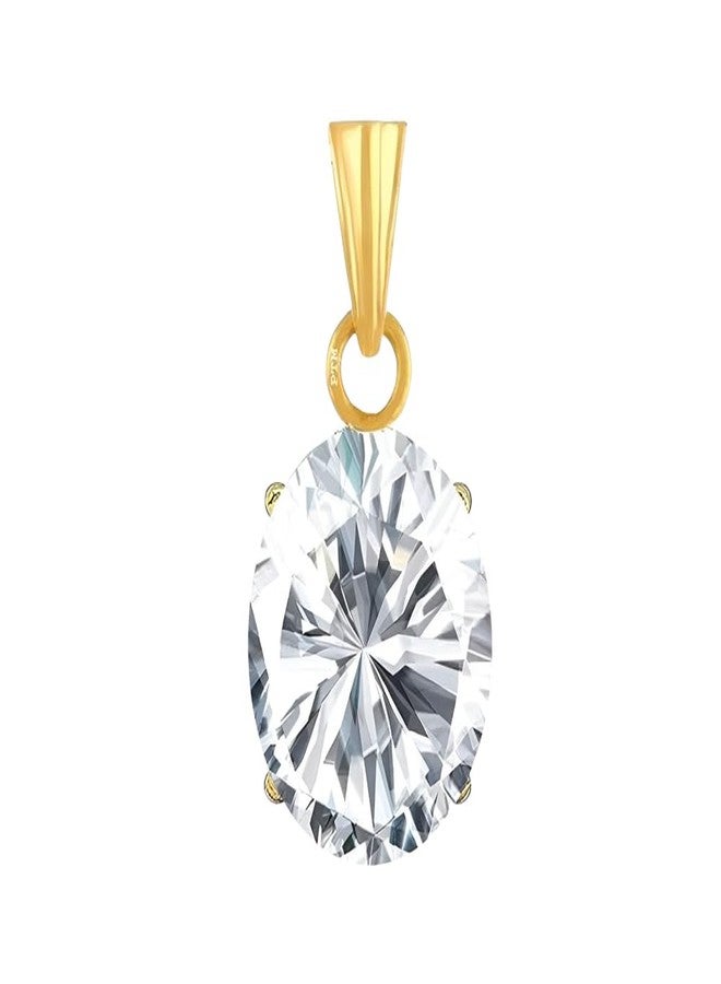 Ptm American Diamond/Zircon 6.25 Ratti or 5.5 Carat Certified Astrological Gemstone Panchdhatu/5 Metals 22k Gold Plated pendant for Men & Women -nvdhp2625 - Image 1