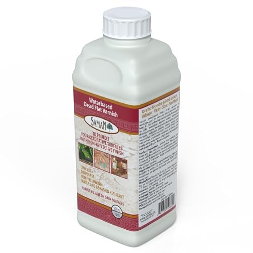 SamaN Waterbased Dead Flat Varnish SAM-801 – Protects Decorative Surfaces (500 ml – 16 oz) - Image 1