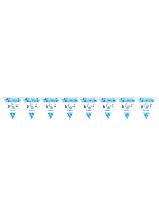 Amscan Shower With Love Boy Pennant Banner, Baby Shower Party Supplies