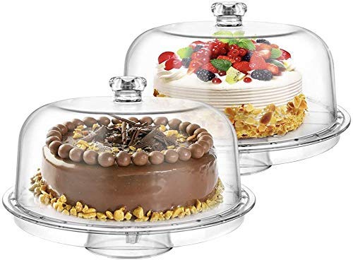 Sakar Sales 6 in 1 Transparent Cake Stand with Bowl and Dome Cover - Image 3