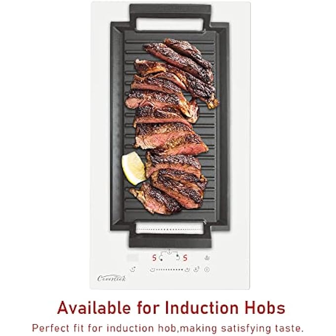 COVERCOOK Griddle Pan 2 HandlesNonstick Griddle With Flat And Ridged Surface For Induction Hob Open Fire Oven Electric Cooktop - Image 5
