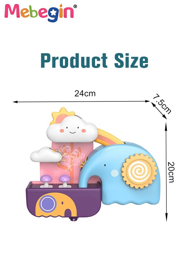 MEBEGIN - Baby Bathtub Toy with Unique Design, Baby Bath Splash Toy with 3 Strong Suction Cups, Fun Elephant Waterfall Set, Waterfall Shower Toys, Made of Skin Friendly ABS Material, Smooth Edge - Image 1