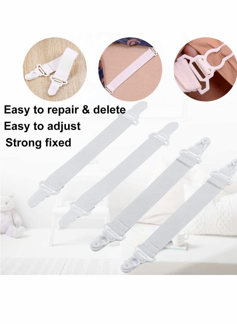 Bed Sheet Clip, 8 Pcs Adjustable Straps Sheet Holder Elastic Fasteners Clips  - Image 5