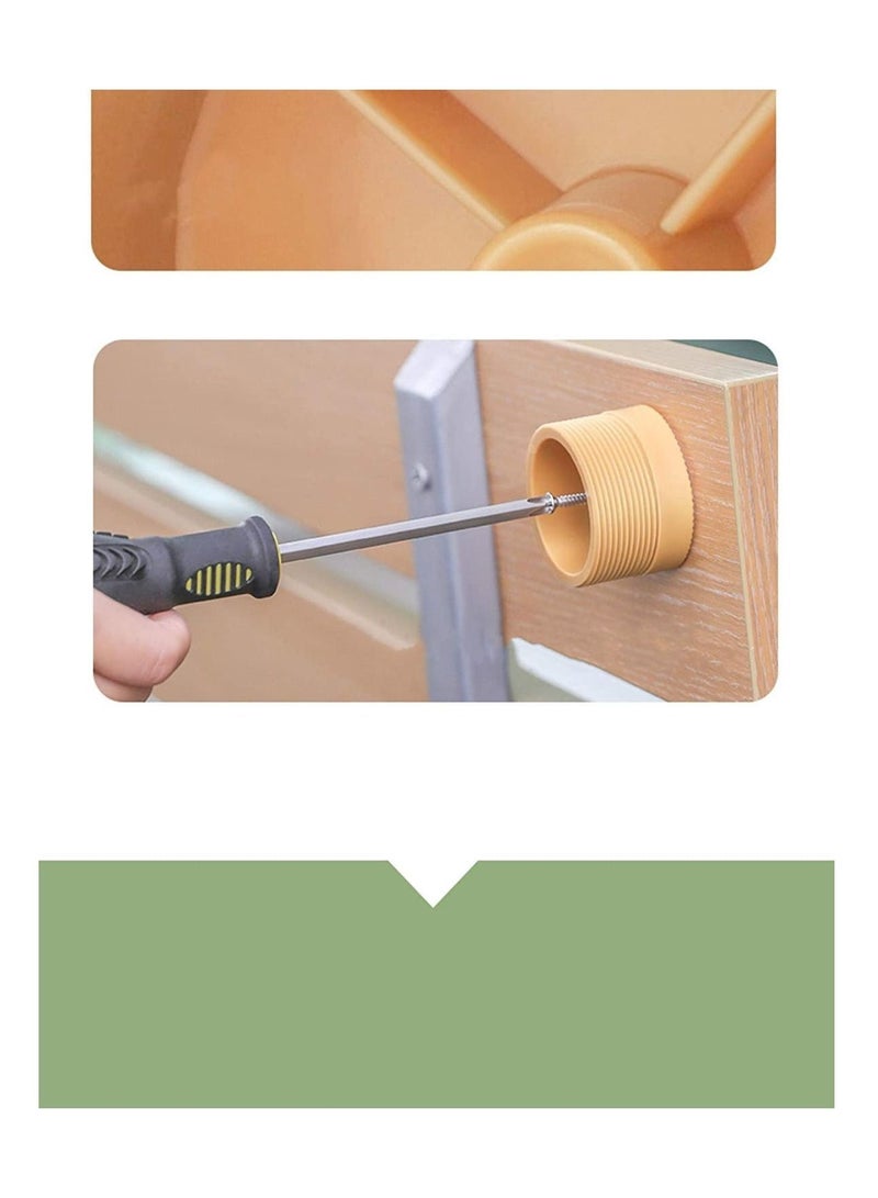 SYOSI Headboard Stoppers for Adjustable Bed Headboard Stabilizer Stoppers Bed Wall, Adjustable Threaded Bed Frame Anti-Shake Tool for Bed, Easy Install (Wood Color, 6X6X5.5CM, 2Pcs)  - Image 4