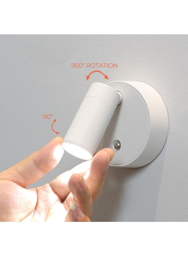 مصباح حائط لاسلكي مغناطيسي  قابل لإعادة الشحن تعمل باللمس قابل لتعديل السطوع مغناطيسي 350 درجة لغرفة النوم والقراءة والإضاءة الليلية بجانب السرير - Image 5