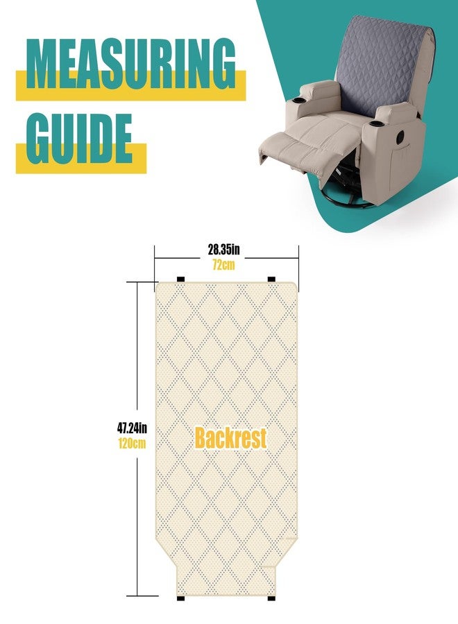 Ruaozz أغطية كراسي استرخاء مقاومة للماء بنسبة 100% من Ruaozz، غطاء مُحسّن لمسند ظهر كرسي الاسترخاء مانع للانزلاق، أغطية قابلة للغسل لكراسي الاسترخاء مع أحزمة، أغطية لمسند رأس كرسي الاسترخاء، رمادي داكن - Image 2