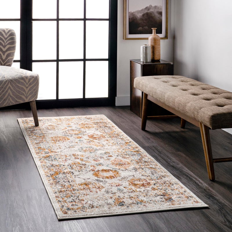 nuLOOM Performance Oriental Style Area Rug Vintage Design Durable Easy to Clean Cecil Beige 3 x 6