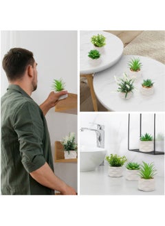 Neobloom Mini Artificial Succulent Plants - Luxury Assorted Small Artificial Plants For Home Decor Indoor With Ceramic Pots Fake Plants Decor For Office Desk Living Room Kitchen Decoration (5)  - Image 5