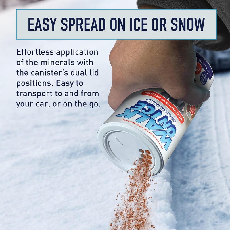 Traction Magic Store Walk on Ice - Instant Grip for Snow & Ice, Prevent Slips & Falls, Safe for Kids, Pets, & Cars, Unique Mineral Blend, 100% Salt & Chemical Free, 1.75 lb CAN for Walkways & Sidewalks - Image 3