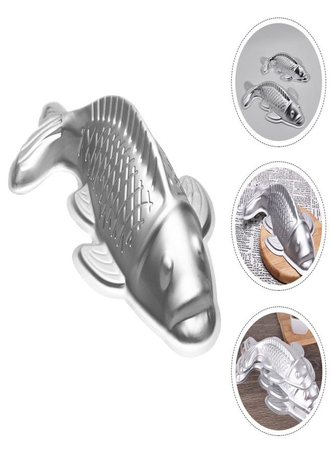 Alipis Steamed Bakeware Birthday Mould Dessert Pan Baking DIY Tin Easter Fondant Carp Alloy Shape Favor Taiyaki Aluminum Wedding Multifunctional Party Chocolate Non- Animal Fish L Large - Image 3