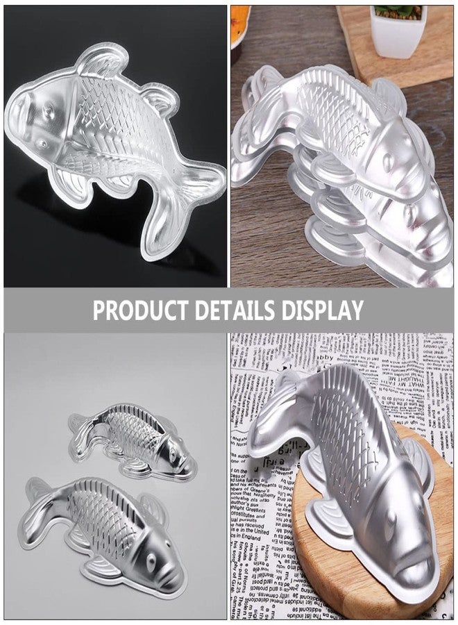 Alipis Steamed Bakeware Birthday Mould Dessert Pan Baking DIY Tin Easter Fondant Carp Alloy Shape Favor Taiyaki Aluminum Wedding Multifunctional Party Chocolate Non- Animal Fish L Large - Image 5