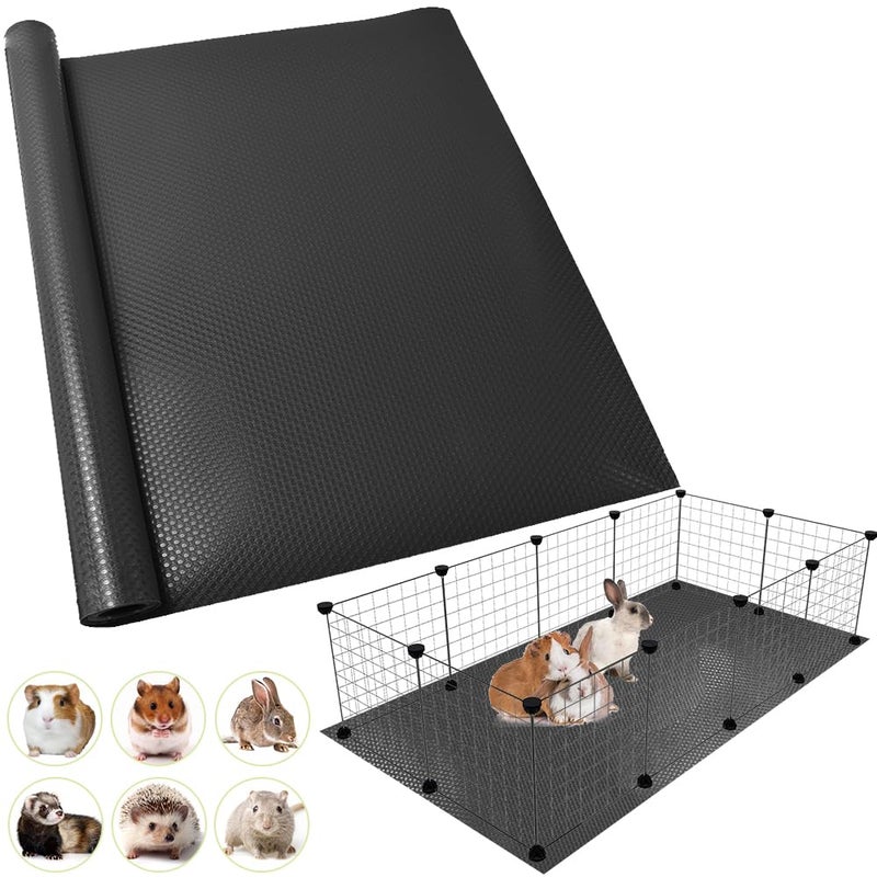 TCYPUHL Washable Guinea Pig Bedding Cage Liner Waterproof Rabbit Bedding Easily Cut to Suit Cage and Reusable Pads for Guinea Pigs Rabbits Hamsters Gerbils and Chinchillas18791pcs Black Mat - Image 2