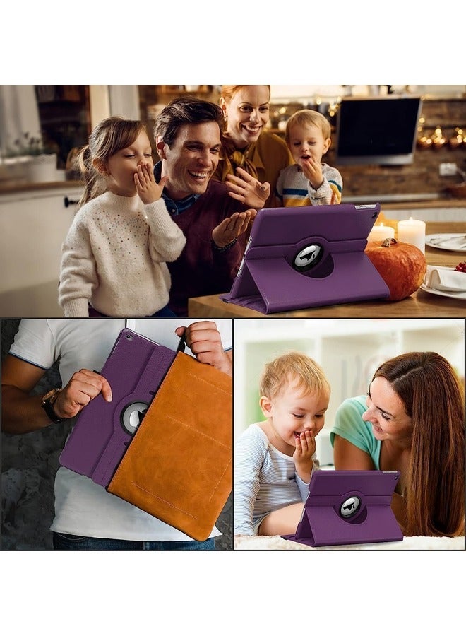 ELTRAZONE غطاء حماية دوار 360 درجة لجهاز iPad 9.7 (2018/2017)، iPad Air 2، iPad Air - وضع النوم/الاستيقاظ التلقائي - بنفسجي - Image 5