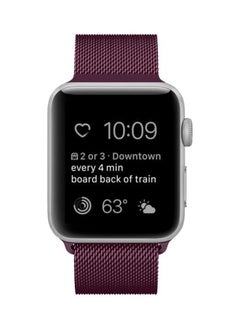 NIBEMINENT Milanese Loop Magnetic Watchband For Apple Watch Series 7 41mm / 6 & Se 5 4 40mm 3 2 1 38mm Wine Red  - Image 2