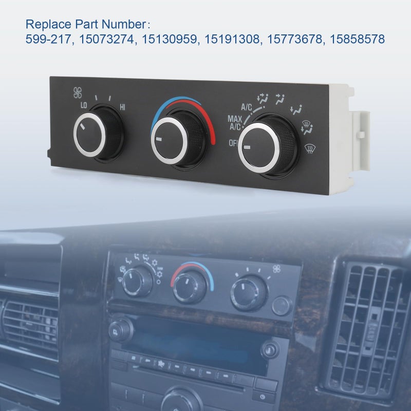 DICMIC Front A/C Heater Climate Control Module Compatible with 1996-2014 Chevrolet Express 1500 GMC Savana 1500 1996-2020 Chevrolet Express 2500 3500 GMC Savana 2500 3500 Replace# 599-217, 15073274 - Image 2