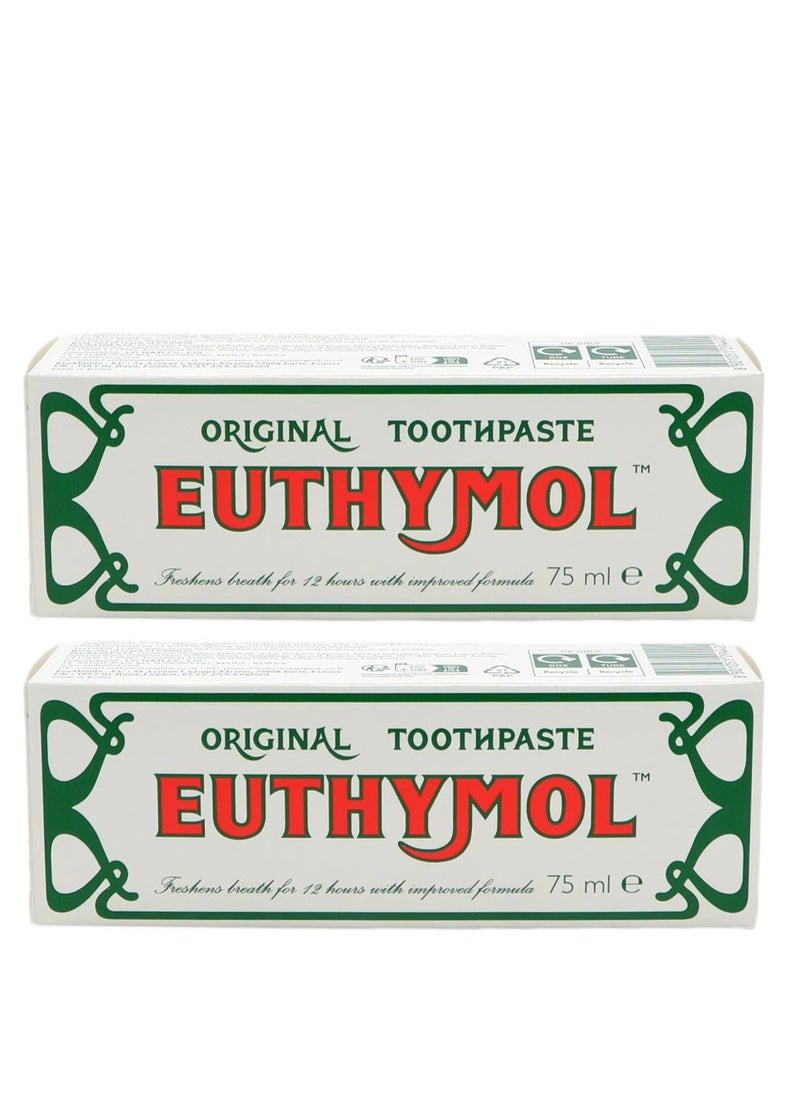 Euthymol Pack Of 2 Euthymol Original Toothpaste 75ml  - Image 1