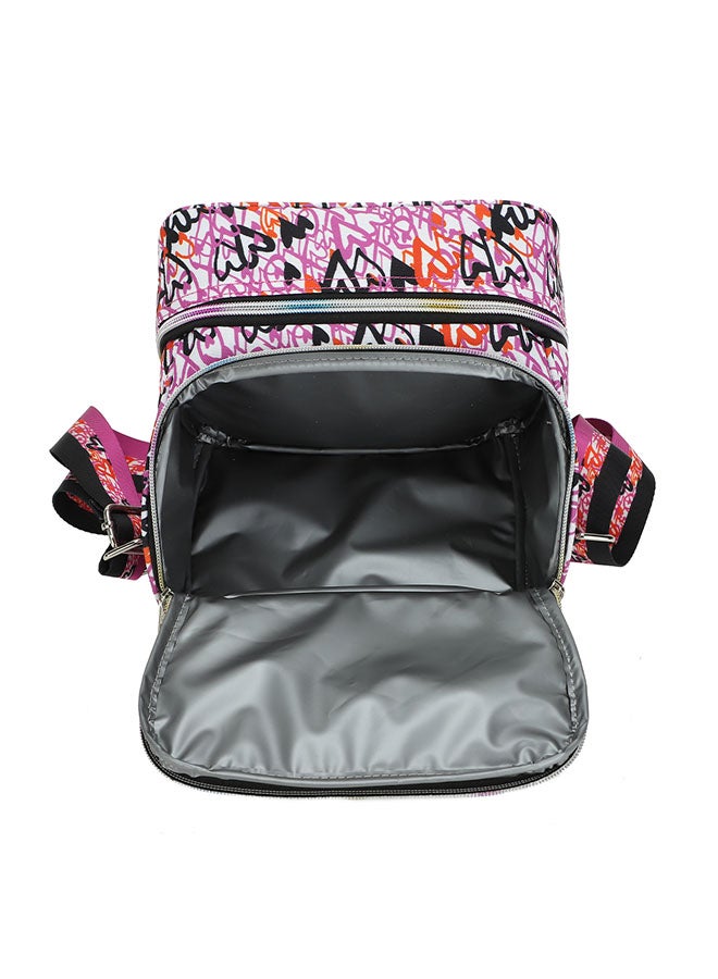 CUBS Heart Print Waterproof double decker lunch bag with removable shoulder strap carrying your favorite meals to school, work or while traveling - Image 3