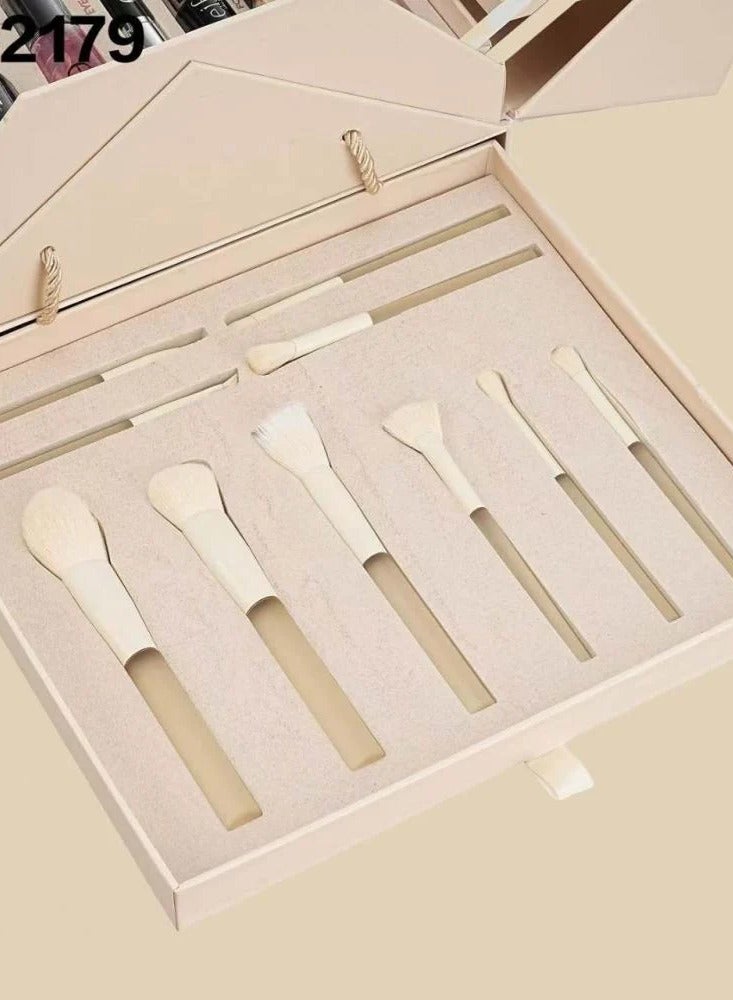 e.I.f e.l.f Deluxe Full Makeup Kit | Multi-Layer 85+ PCS Cosmetic Box with Eyeshadows, Lipsticks, Nail Polishes, Contour, Highlighter & Professional Brushes | Premium Quality Gift Set , White Color - Image 5