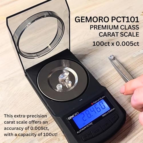GemOro Platinum PCT101 Mini Carat Scale | Precise Jewelers Premium Class Weigh Gemstones & Diamonds | Digital Precision Tool Expert Professional Reading & Accuracy 100ct x 0.005ct Readability (Black) - Image 2