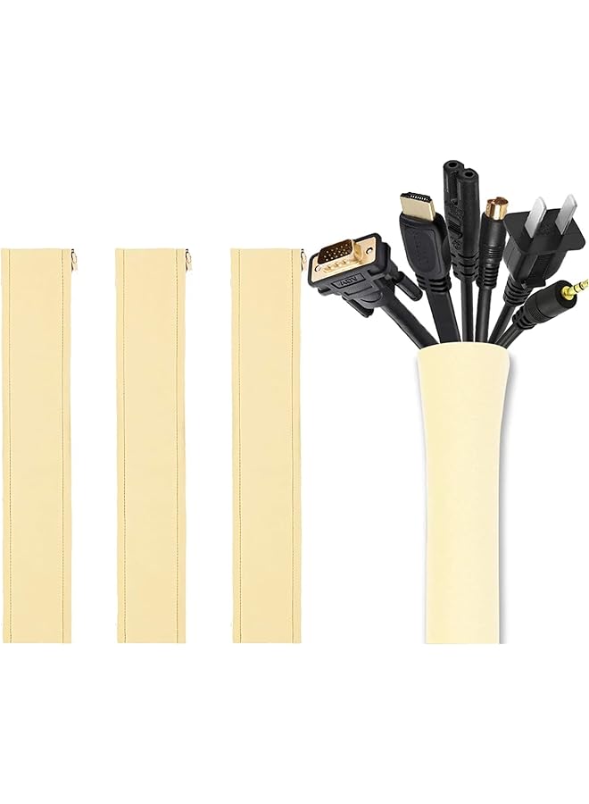 S-TOP Cable Management Sleeve, Cord Management System for TV/Computer/Home Entertainment, 19-20 inch Flexible Cable Sleeve Wrap Cover Organizer, 4 Piece - Image 1