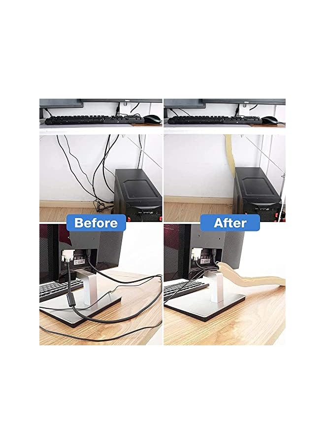 S-TOP Cable Management Sleeve, Cord Management System for TV/Computer/Home Entertainment, 19-20 inch Flexible Cable Sleeve Wrap Cover Organizer, 4 Piece - Image 2