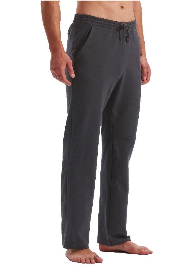 Willit Willit Men's Cotton Yoga Sweatpants Exercise Pants Open Bottom Athletic Lounge Pants Loose Male Sweat Pants with Pockets Gray XXL  - Image 3