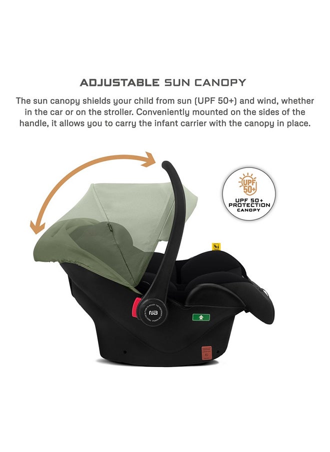 neobreez I-Sacro I-Size Infant Car Seat|Lightweight Baby Carrier Car Seat|Includes Seat Reducer & Seat Wedge, 3 Point Strap|Ece R129|Newborn To 15 Months|Waterproof Upf50+ Canopy  (13Kg, 40-85Cm)  - Image 4