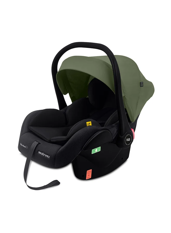 neobreez I-SACRO I-Size Infant Travel Portable Car Seat, Lightweight Baby Car Seat Carrier, Carry Cot, Includes Seat Reducer&Seat Wedge, 3 Point Harness, ECER129, Waterproof Canopy, Newborn to 15months, 13Kg, Group 0+