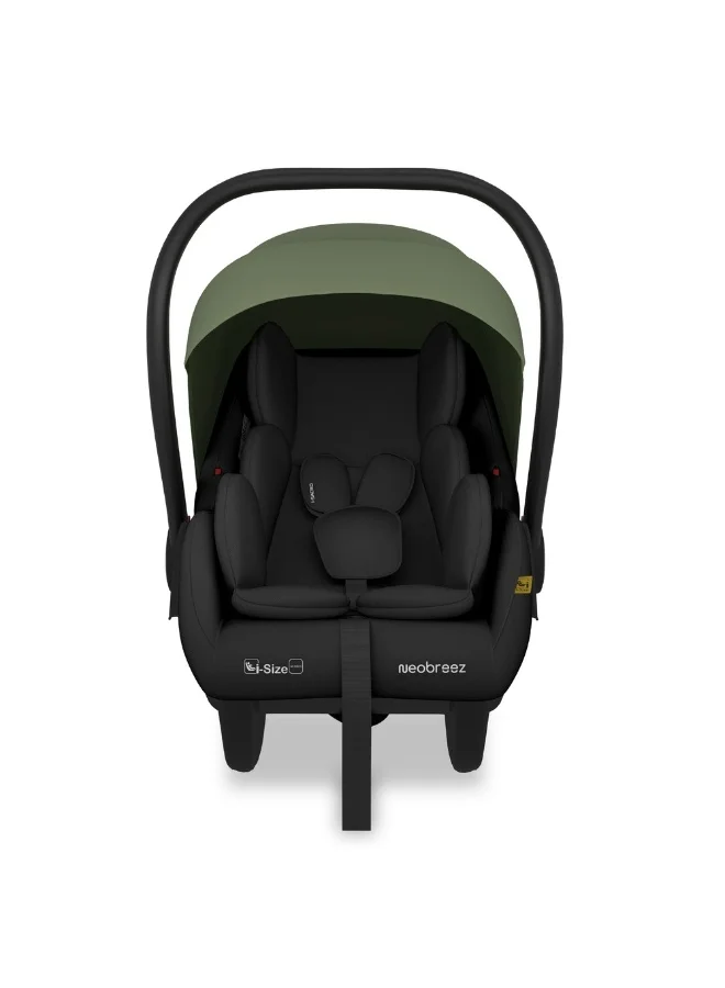 neobreez I-SACRO I-Size Infant Travel Portable Car Seat, Lightweight Baby Car Seat Carrier, Carry Cot, Includes Seat Reducer&Seat Wedge, 3 Point Harness, ECER129, Waterproof Canopy, Newborn to 15months, 13Kg, Group 0+