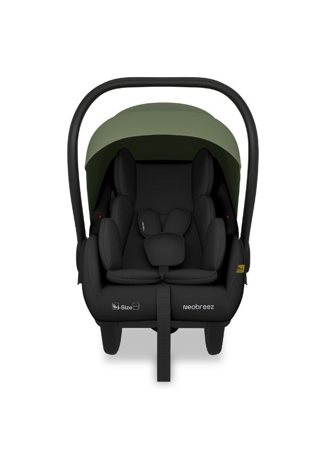 نيوبريز مقعد سيارة للأطفال آي-ساكرو آي-سايز للسفر، محمول، خفيف الوزن، حامل أطفال، سرير متنقل، يشمل مخفض مقعد ووتد مقعد، حزام ثلاثي النقاط، معتمد  ، مظلة مقاومة للماء، من الولادة حتى  شهرًا،  كجم، المجموعة + - Image 1