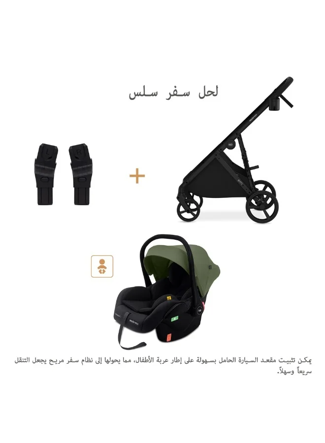 neobreez I-SACRO I-Size Infant Travel Portable Car Seat, Lightweight Baby Car Seat Carrier, Carry Cot, Includes Seat Reducer&Seat Wedge, 3 Point Harness, ECER129, Waterproof Canopy, Newborn to 15months, 13Kg, Group 0+
