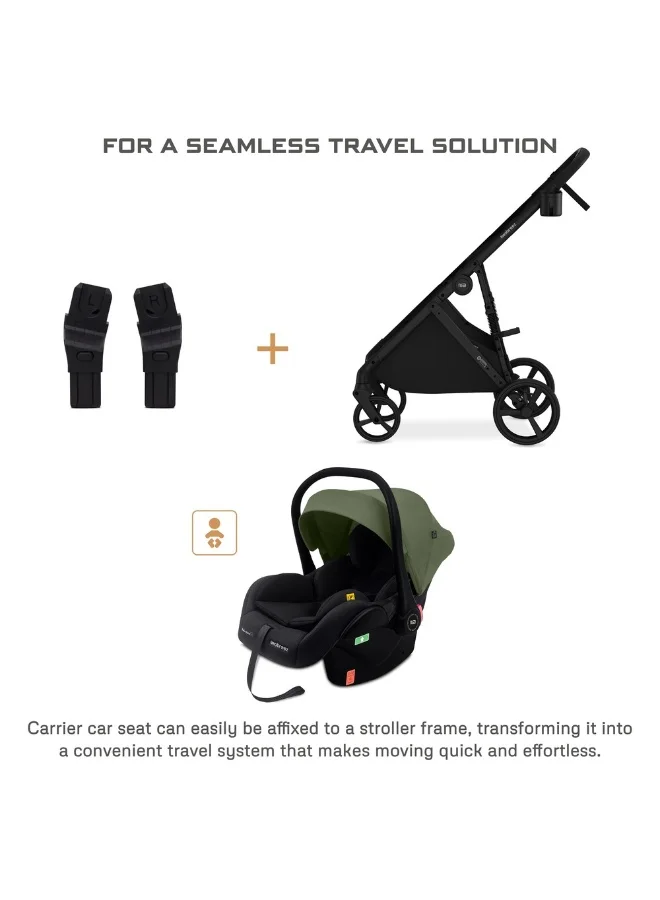 neobreez I-SACRO I-Size Infant Travel Portable Car Seat, Lightweight Baby Car Seat Carrier, Carry Cot, Includes Seat Reducer&Seat Wedge, 3 Point Harness, ECER129, Waterproof Canopy, Newborn to 15months, 13Kg, Group 0+