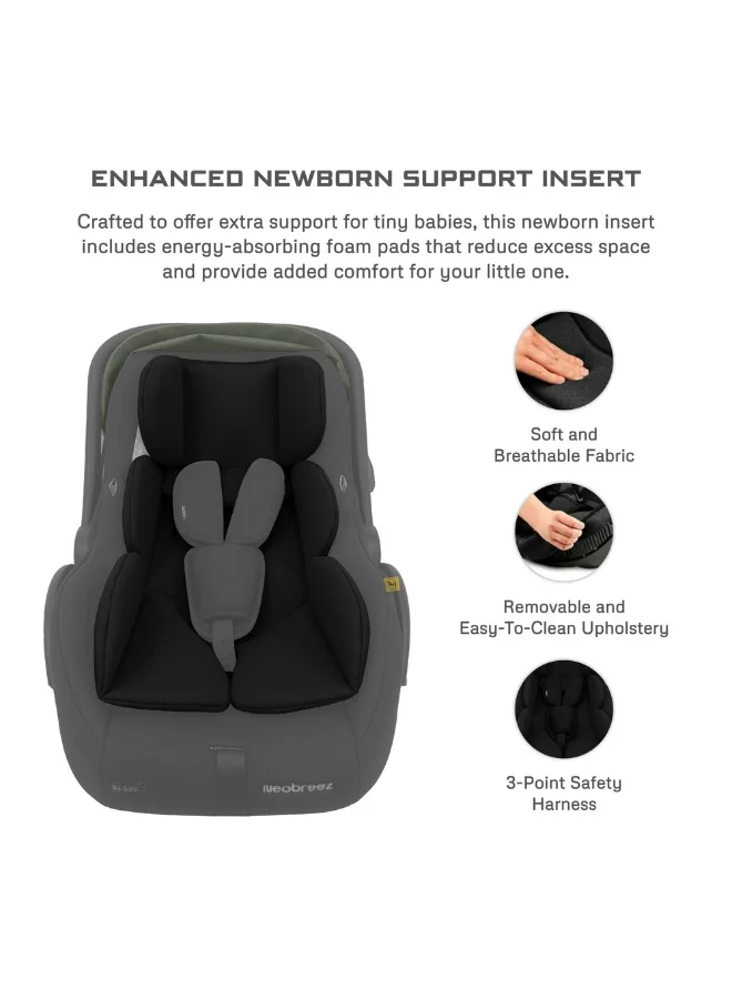 neobreez I-SACRO I-Size Infant Travel Portable Car Seat, Lightweight Baby Car Seat Carrier, Carry Cot, Includes Seat Reducer&Seat Wedge, 3 Point Harness, ECER129, Waterproof Canopy, Newborn to 15months, 13Kg, Group 0+