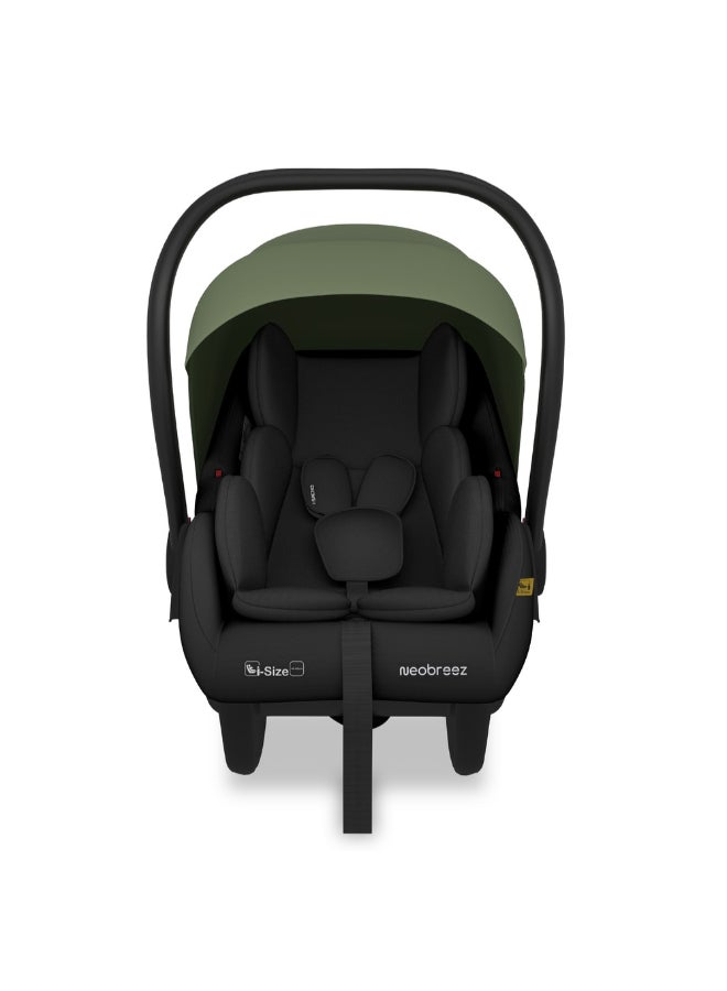 نيوبريز مقعد سيارة للأطفال آي-ساكرو آي-سايز للسفر، محمول، خفيف الوزن، حامل أطفال، سرير متنقل، يشمل مخفض مقعد ووتد مقعد، حزام ثلاثي النقاط، معتمد  ، مظلة مقاومة للماء، من الولادة حتى  شهرًا،  كجم، المجموعة + - Image 1