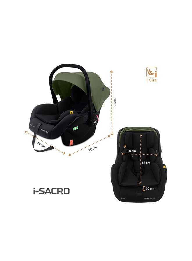 نيوبريز مقعد سيارة للأطفال آي-ساكرو آي-سايز للسفر، محمول، خفيف الوزن، حامل أطفال، سرير متنقل، يشمل مخفض مقعد ووتد مقعد، حزام ثلاثي النقاط، معتمد  ، مظلة مقاومة للماء، من الولادة حتى  شهرًا،  كجم، المجموعة + - Image 5