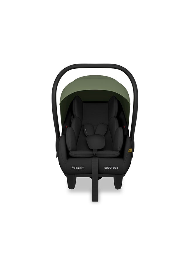 نيوبريز مقعد سيارة للأطفال آي-ساكرو آي-سايز للسفر، محمول، خفيف الوزن، حامل أطفال، سرير متنقل، يشمل مخفض مقعد ووتد مقعد، حزام ثلاثي النقاط، معتمد  ، مظلة مقاومة للماء، من الولادة حتى  شهرًا،  كجم، المجموعة + - Image 1