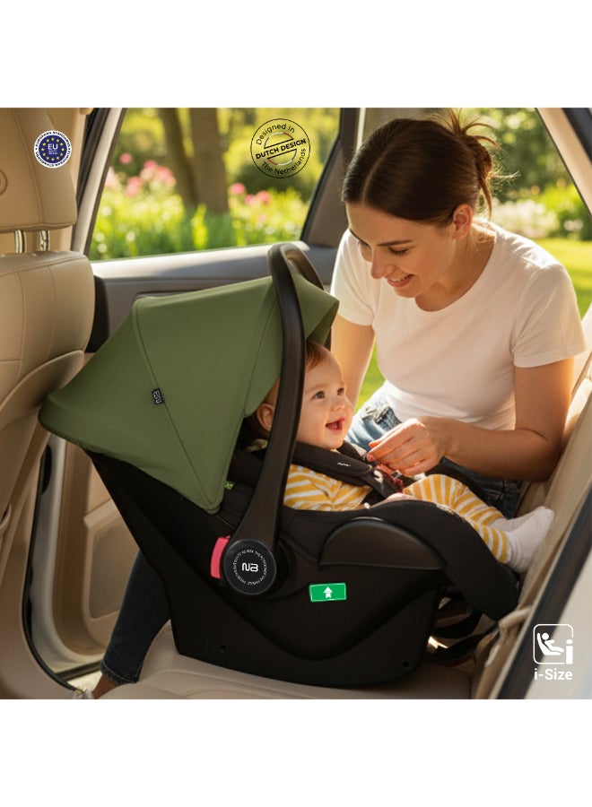 neobreez I-SACRO I-Size Infant Travel Portable Car Seat, Lightweight Baby Car Seat Carrier, Carry Cot, Includes Seat Reducer&Seat Wedge, 3 Point Harness, ECER129, Waterproof Canopy, Newborn to 15months, 13Kg, Group 0+ - Image 2