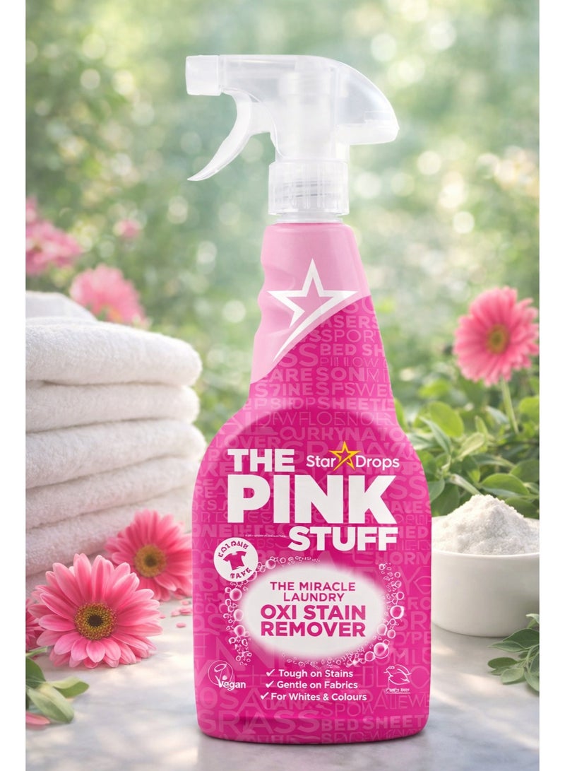 THE PINK STUFF Miracle Laundry Oxi Stain Remover Spray – Powerful Fabric Stain Remover - Image 1