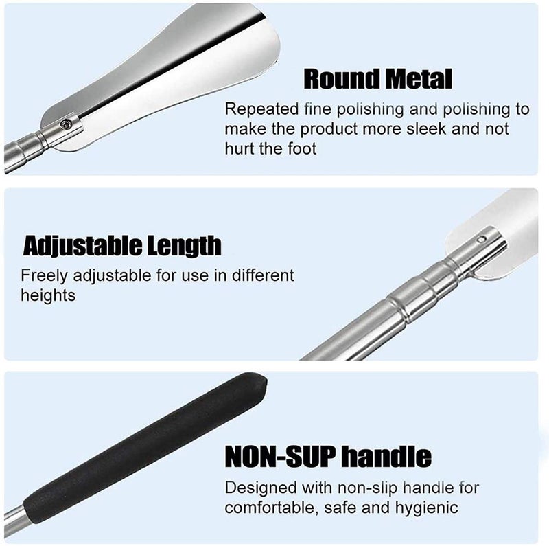 NILKANTH® Extendable Shoe Horn | Adjustable Stainless Steel Shoe Spoon | Non-Slip Handle, Rustproof & Durable | Flexible Shoe Lifter for Seniors, Elders & Mobility Assistance (1 Pc) - Image 3