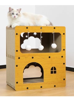 A.M SmartMaster Cat Sharpener for Cat House, 3rd Floor, High Density Cardboard, Cat Tower, Cat Bed, Furniture Toy Included, Prevent Lack of Exercise, Relieve Stress, Easy to Assemble, Double Sided  - Image 1