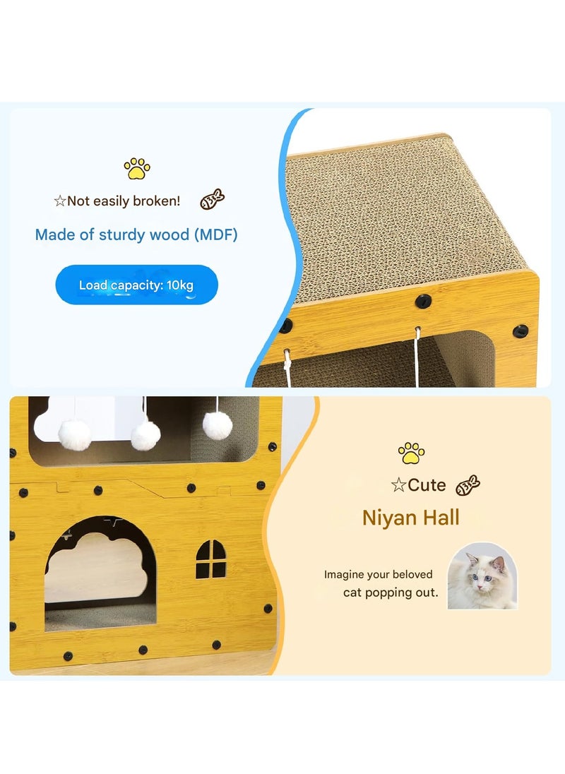A.M - SmartMaster Cat Sharpener for Cat House, 3rd Floor, High Density Cardboard, Cat Tower, Cat Bed, Furniture Toy Included, Prevent Lack of Exercise, Relieve Stress, Easy to Assemble, Double Sided - Image 1