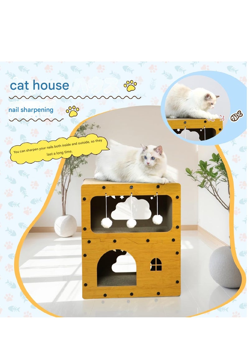 A.M - SmartMaster Cat Sharpener for Cat House, 3rd Floor, High Density Cardboard, Cat Tower, Cat Bed, Furniture Toy Included, Prevent Lack of Exercise, Relieve Stress, Easy to Assemble, Double Sided - Image 1