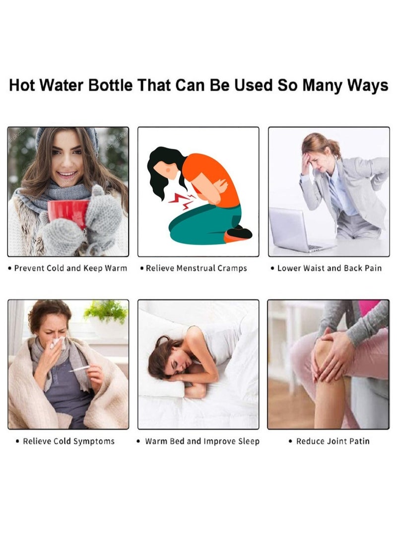 برايم بي جافاودان حزام كيس الماء الساخن الكهربائي لتخفيف آلام الجسم، وسادة تدفئة قابلة لإعادة الشحن مع غطاء من الصوف لتخفيف آلام الجسم، وتدفئة اليدين، وتخفيف آلام التهاب المفاصل، وتشنجات الدورة الشهرية، والعلاج الساخن والبارد - Image 3