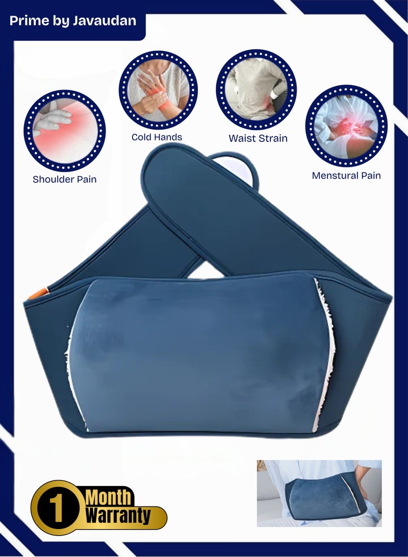 برايم بي جافاودان حزام كيس الماء الساخن الكهربائي لتخفيف آلام الجسم، وسادة تدفئة قابلة لإعادة الشحن مع غطاء من الصوف لتخفيف آلام الجسم، وتدفئة اليدين، وتخفيف آلام التهاب المفاصل، وتشنجات الدورة الشهرية، والعلاج الساخن والبارد - Image 1