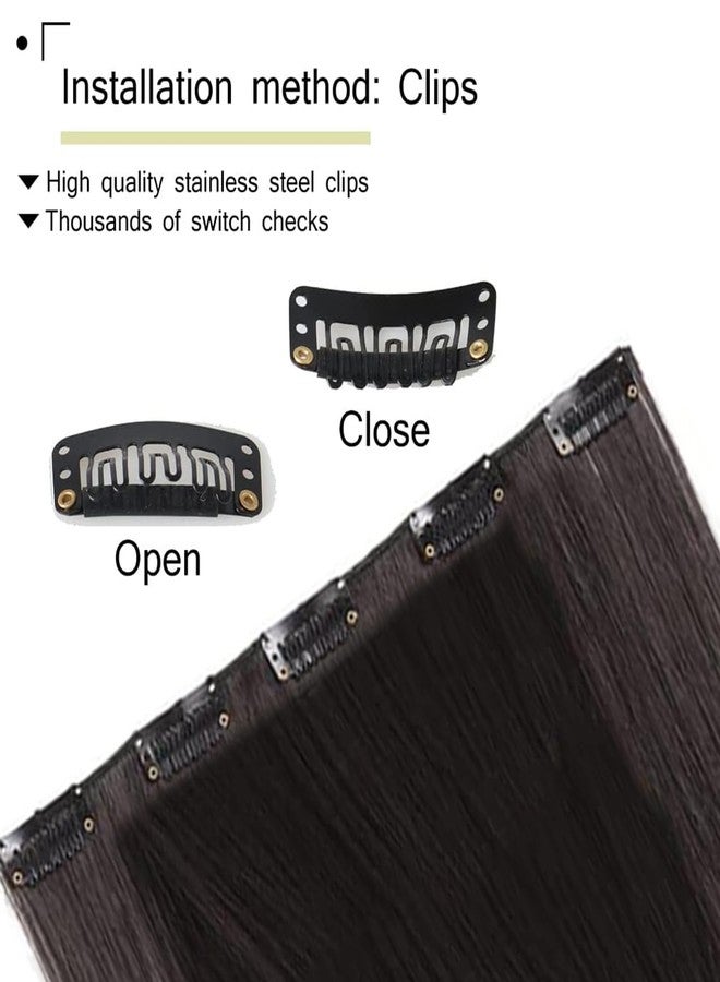 PRAVRAJYA Women's Hair Extension 22 Inch Natural Look Synthetic Straight Hair Pieces with 5 Clip Wig Hair Accessories Ideal for Women and Girls (Dark Brown) - Image 5
