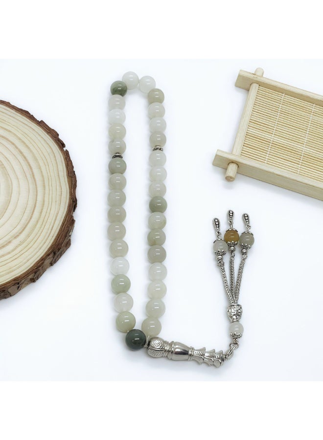NIBEMINENT 33 Muslim Prayer Beads Milky White/10mm 