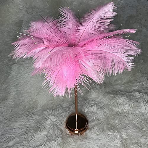 GLOWSERIE Feather Table Lamp, Artificial Feather Shade LED Desk Lamp, Children Beside Bed Lamp, Tree Night Lights LED Night Lamp for Home Bedside Girl Room Wedding Decoration(Pink) - Image 3