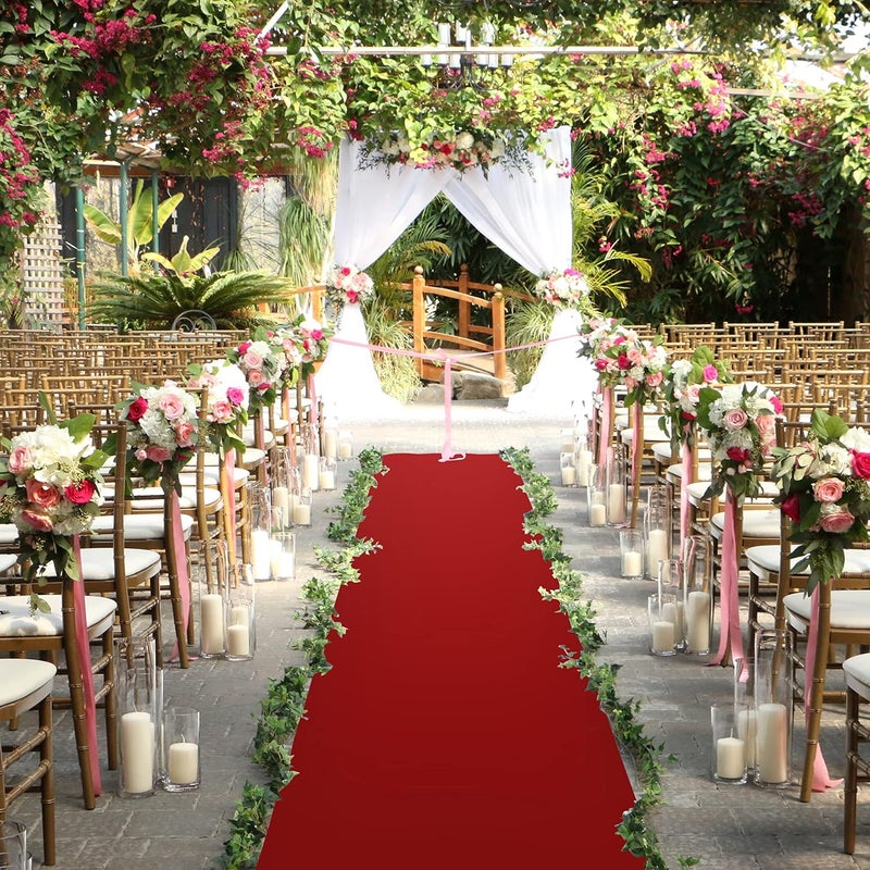 LEMONSODA Red Carpet Runner for Party, 3x50ft - Hollywood Red Carpet Roll Out for Special Event, Glamorous Movie Theme Party Decorations, 70GSM Runway Rug for Wedding, Aisle Runner for Prom - Image 2