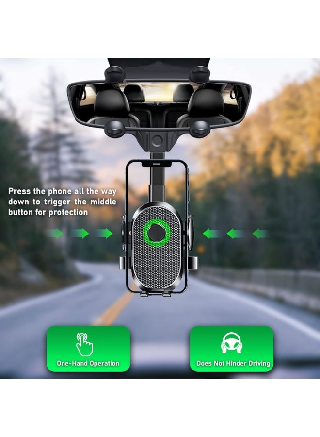 Mobile Holder For Car Mirror , Phone Holder For Car Adjustable 360°, Car Phone Holder GPS Phone Holder Car Suitable for iPhone, Samsung and Most Phones 4 to 7" - Image 4